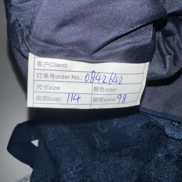 Plus Size Navy Blue Lace Bustier Crop Top Formal Wedding Evening Party Size 2X - Picture 6 of 8